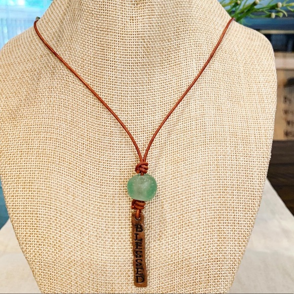 SALE DISCONTINUING STYLE Leather Pendant Necklace - Picture 2 of 9